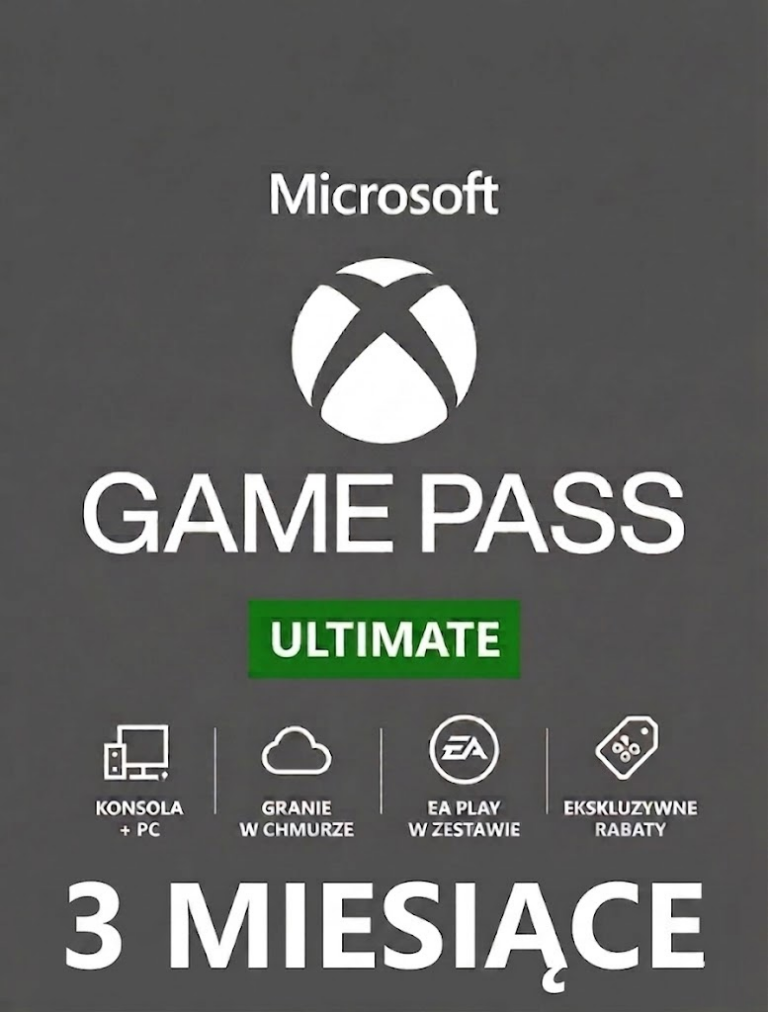 SUBSKRYPCJA XBOX GAME PASS ULTIMATE 3 MIESIĄCE - 90 DNI - EA PLAY + LIVE GOLD + CORE