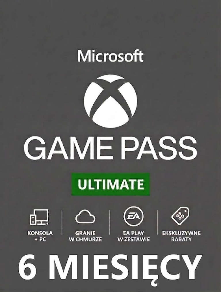 SUBSKRYPCJA XBOX GAME PASS ULTIMATE 6 MIESIĘCY - 180 DNI - EA PLAY + LIVE GOLD + CORE
